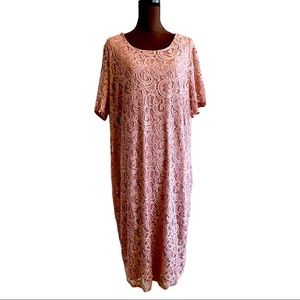 Bedford Fair lace mauve dress size 24 NWOT